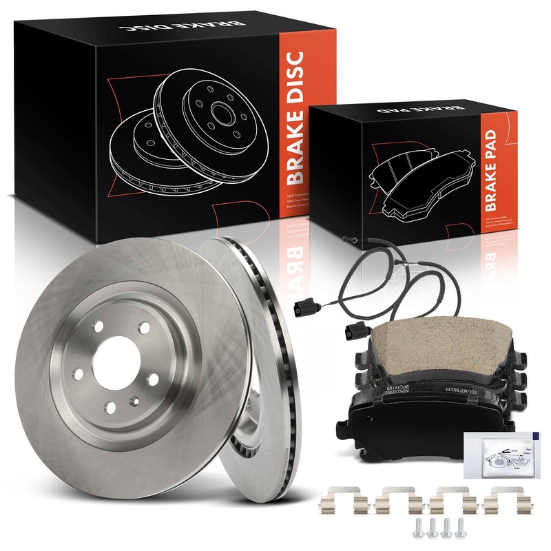 6x Disc Rotors & Ceramic Brake Pad for Audi S4 2010-2016 S5 2013-2017 Rear Side