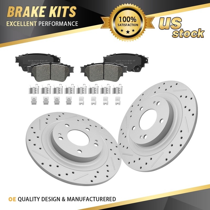 Rear Brake Rotors + Ceramic Pads for Mitsubishi Eclipse Cross Outlander/PHEV