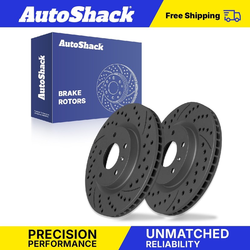 Front Drilled Slotted Brake Rotors Pair for Chevrolet, Equinox 2007-2009