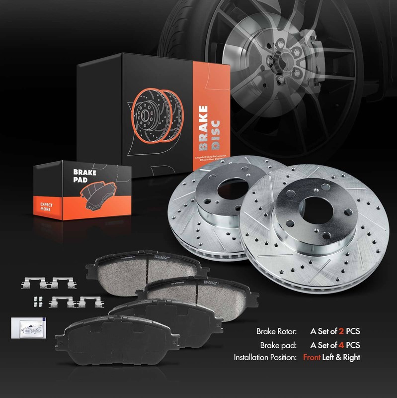 6Pcs Front Drilled Rotors & Ceramic Brake Pads for Toyota Tacoma 2005-2015 5 Lug gallery