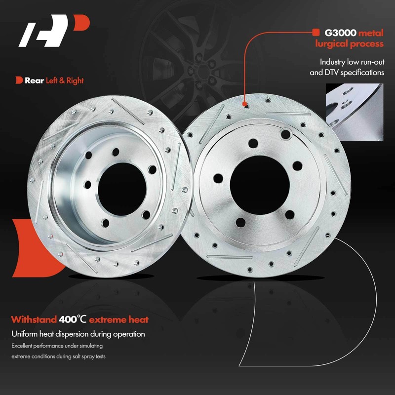 A-Premium Front & Rear Drilled Brake Rotors & Ceramic Pads for Jeep Compass Chry gallery