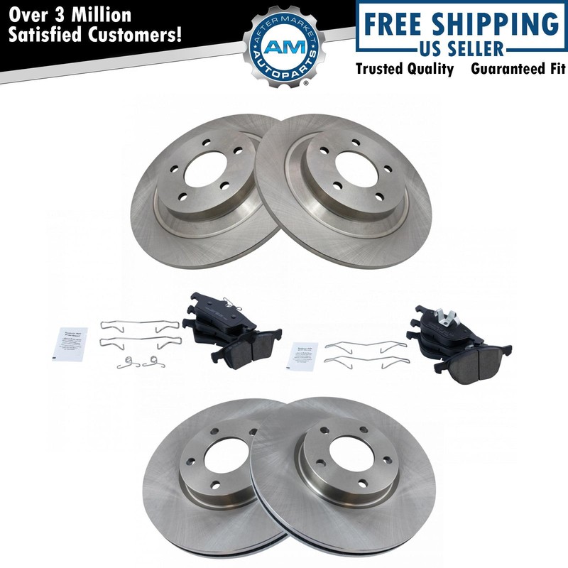 Front & Rear Ceramic Brake Pad & Rotor Kit LH & RH Sides for 07-15 Mazda 5