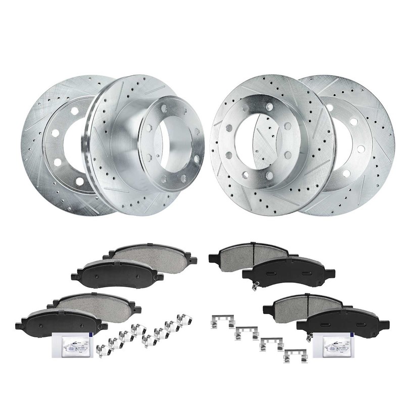 Brake Disc and Pad Kits 4-Wheel Set Front & Rear for F250 Truck F350 Ford 05-07