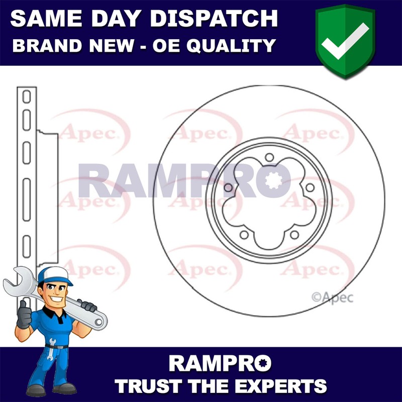 Rampro Front Brake Disc Fits Ford Transit 2014-2020 2.0 D 2.2 dCi 1812200
