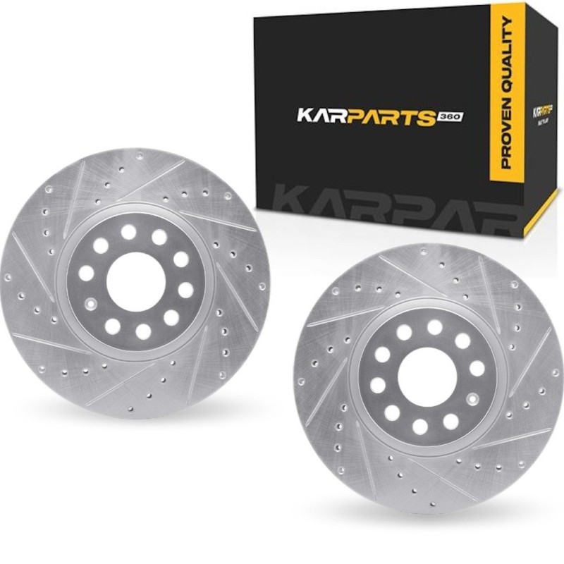 For Volkswagen Bora/Passat 2006-2009 Brake Rotors | Silver | Drilled And Slotted
