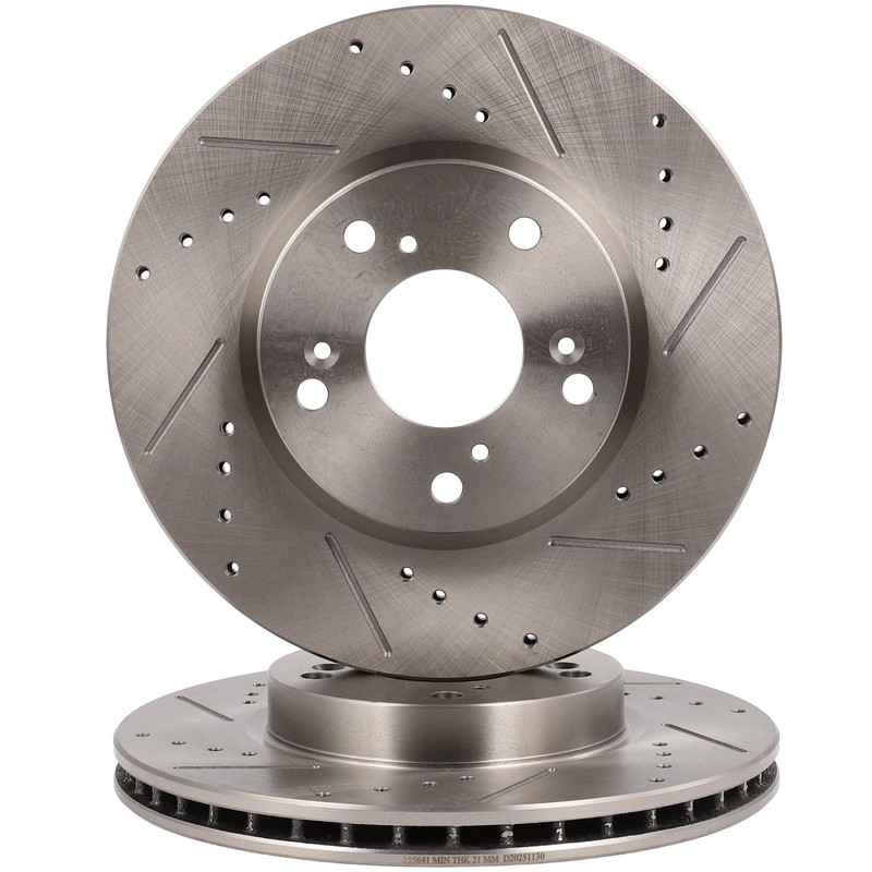 Front Drilled Slotted Brake Rotors For ACURA 2008 2009 2010 2011 CSX ILX gallery