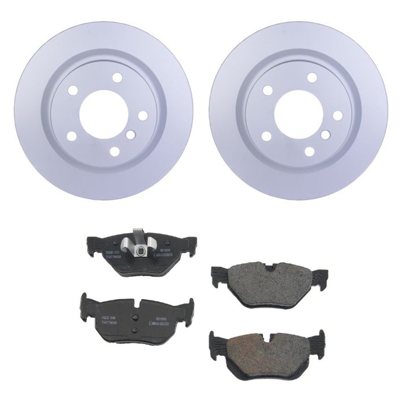 Hella Rear Rotors Low-Met Disc Brake Pad Kit For E82 E88 128i Base 2008-2013