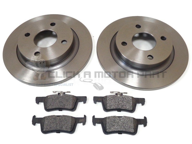 Rear 2 Brake Discs And Pads Set For Ford Fiesta MK8 1.0 1.1 1.5 TDCi 2017-2023
