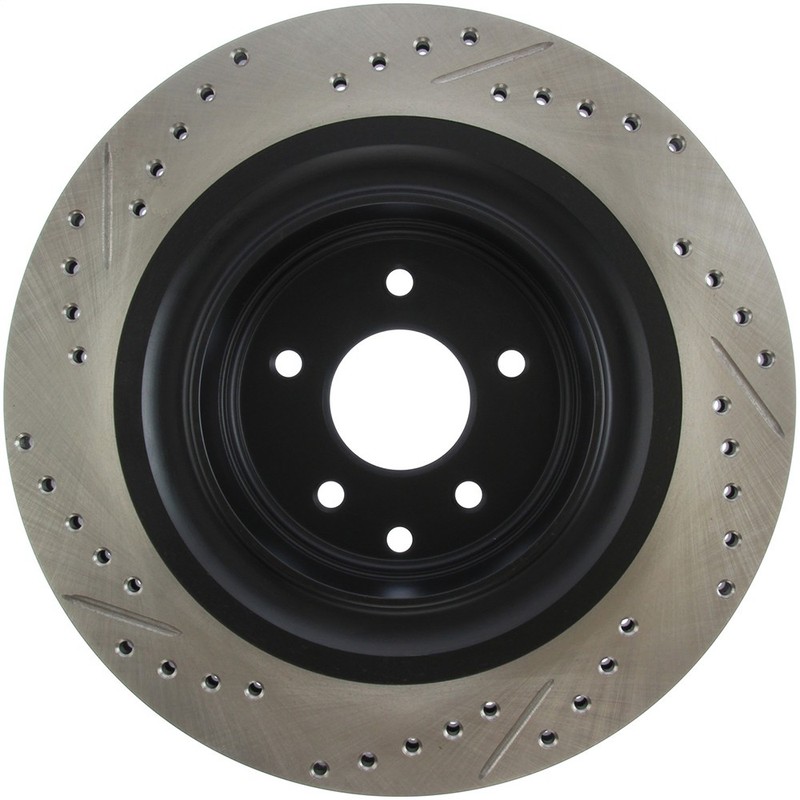 StopTech 127.42101L Rear Left Drilled Brake Rotor for 2008-13 G37 / 2009-19 370Z gallery