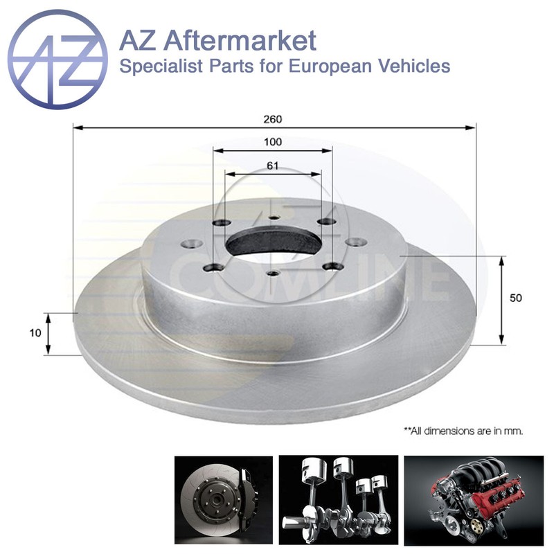 Fits Honda Civic 1994-2005 MG ZS 2001-2005 + Other Models AZ Rear Brake Disc #1
