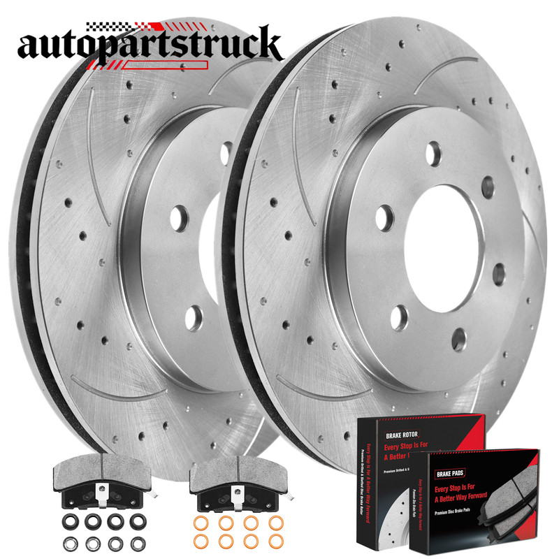 Front Rotors Brakes Pads for Chevy GMC K1500 K2500 Blazer Tahoe Yukon Escalade