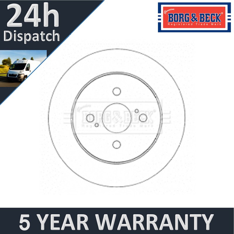 Fits Toyota Yaris iQ 1.0 1.3 1.4 D 1.8 1x Brake Disc Rear Borg & Beck