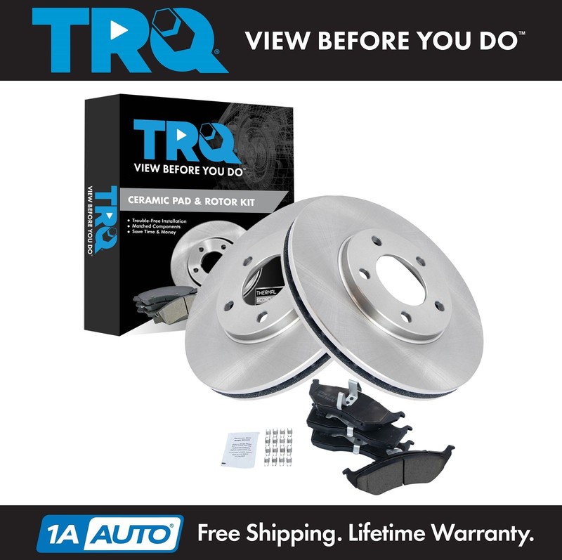 TRQ Front Brake Pad & Rotor Kit Ceramic Fits Chrysler Dodge Plymouth