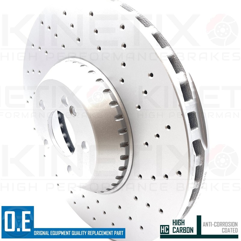 FOR MERCEDES S 500 AMG FRONT DRILLED HIGH CARBON BRAKE DISCS PAIR 370mm gallery