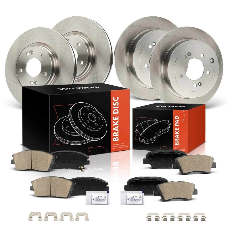 Front & Rear Disc Brake Rotors & Ceramic Pads for Kia Sportage Hyundai Tucson