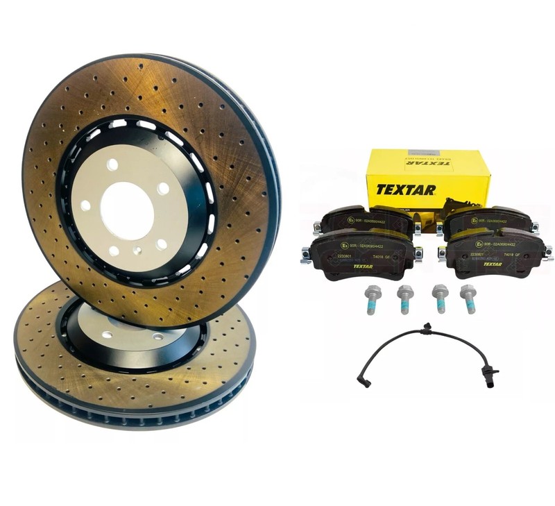 REAR VENTED BRAKE DISCS 330MM TEXTAR BRAKE PADS AUDI RS5 F5 2017-2025