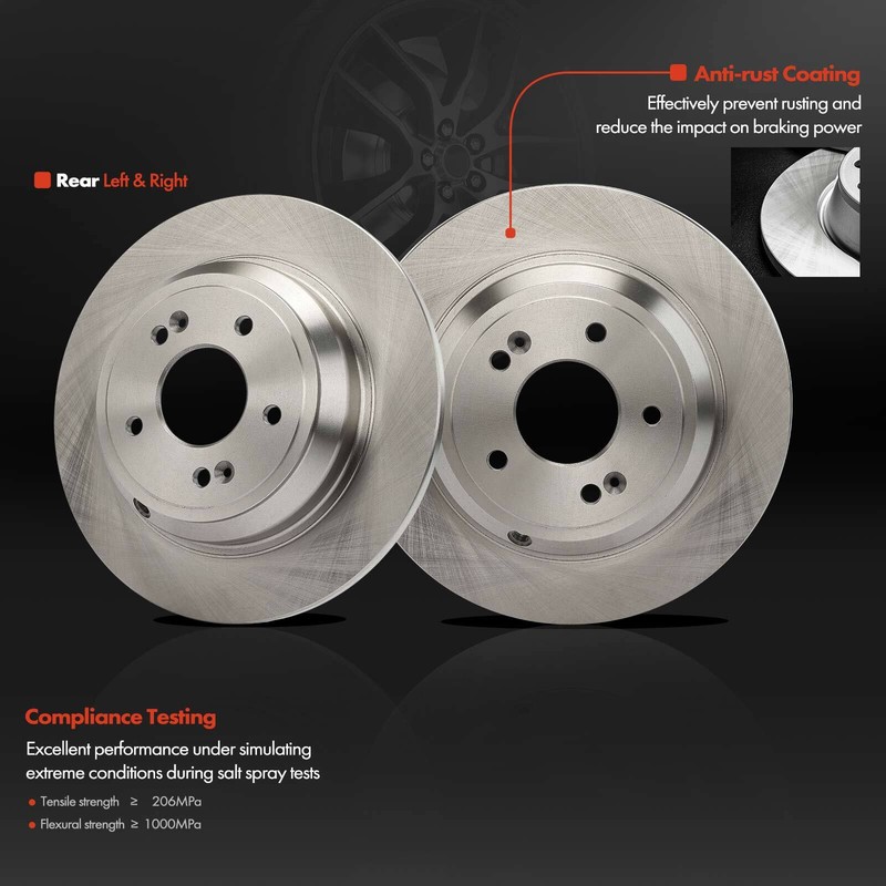 Rear Disc Brake Rotors & Brake Pads for Hyundai Genesis 2010-2016 Kia K900 2017 gallery