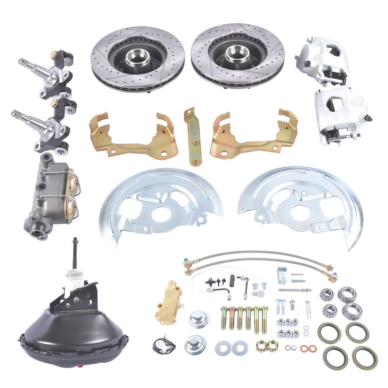 Disc Brake Conversion Kit Drilled 11" Rotors Replacement for GM A F X Body 64-74 gallery