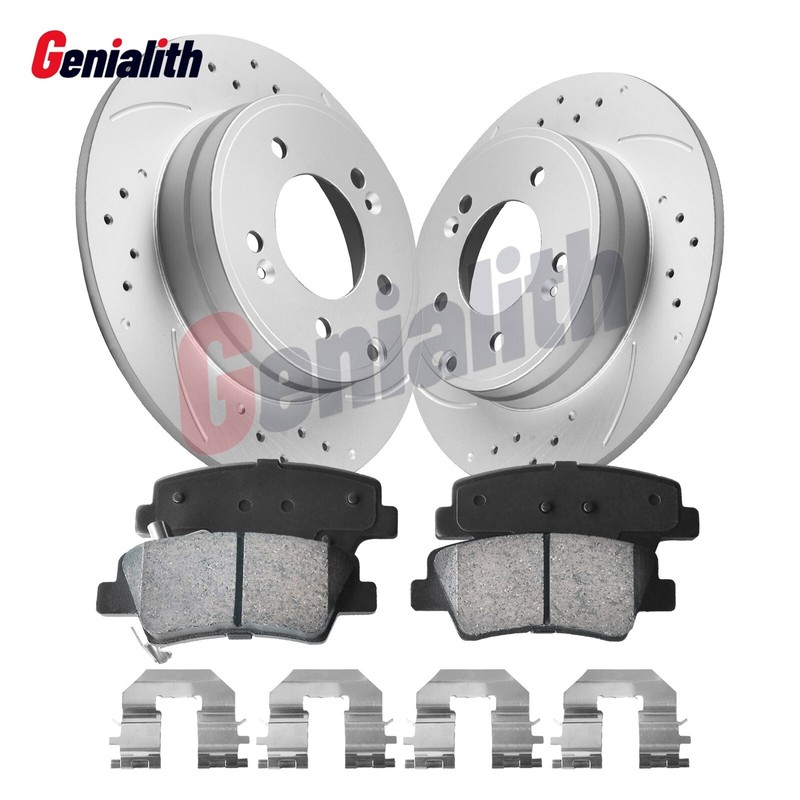 For Kia Cadenza 2014 – 2016 Rear Drilled Brake Rotors Ceramic Brake Pads Kits