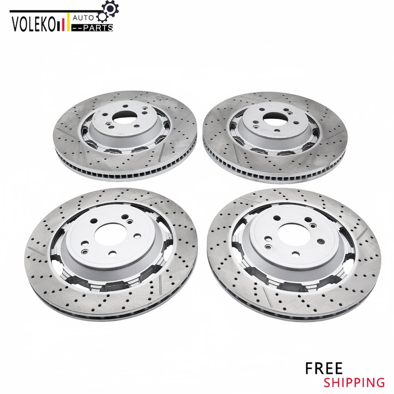 4x Front & Rear Brake Rotors Fit For Mercedes-Benz W222 S63 AMG S65 AMG 14-2020
