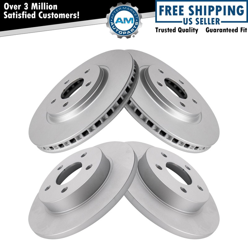 Disc Brake Coated Rotor Kit Front Rear Set of 4 for Chevy Pontiac Saturn