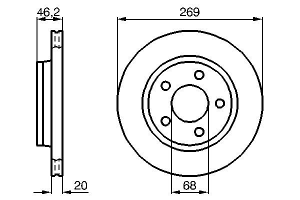 Bosch 0 986 478 316 Brake Disc for Audi