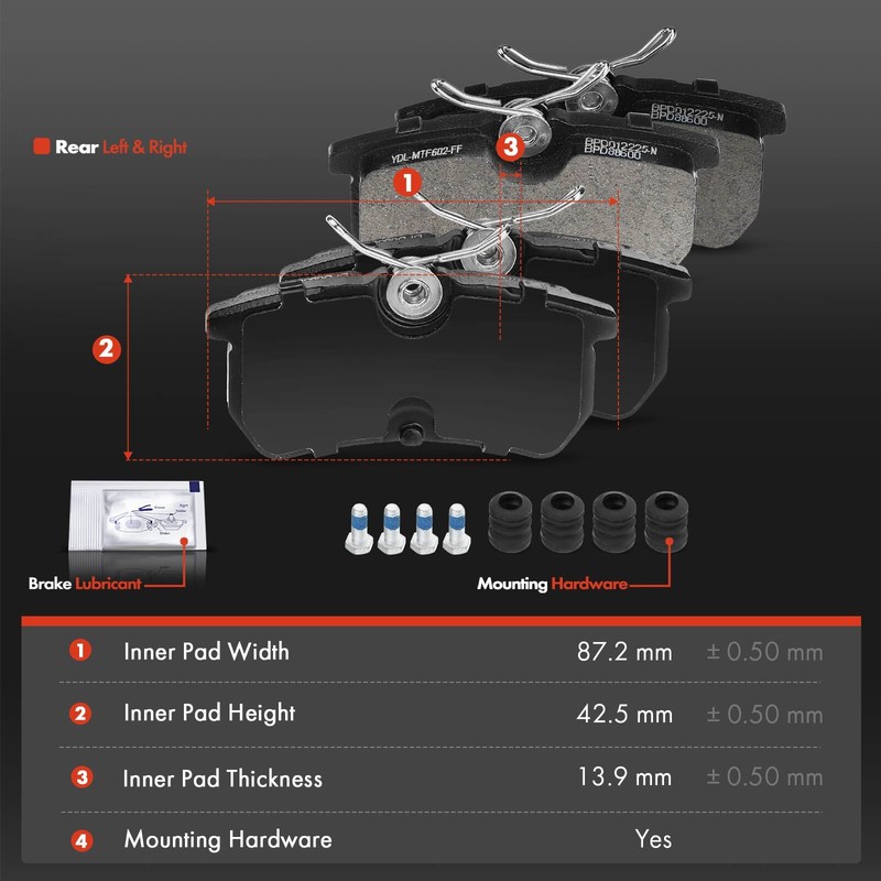12x Front & Rear Drilled Rotors & Brake Pads for Ford Focus 2001-2004 Exc. SVT gallery