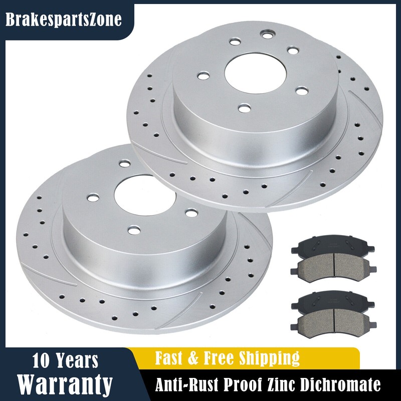 291mm Rear Brake Rotors Pads fit for Nissan Altima Juke Slotted Drilled Brakes