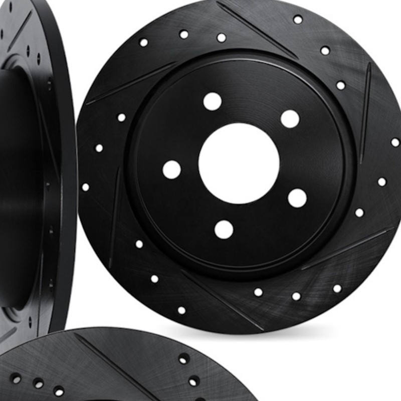 For Acura TL 2004-2008 Rotor Set | Black | Drilled and Slotted gallery