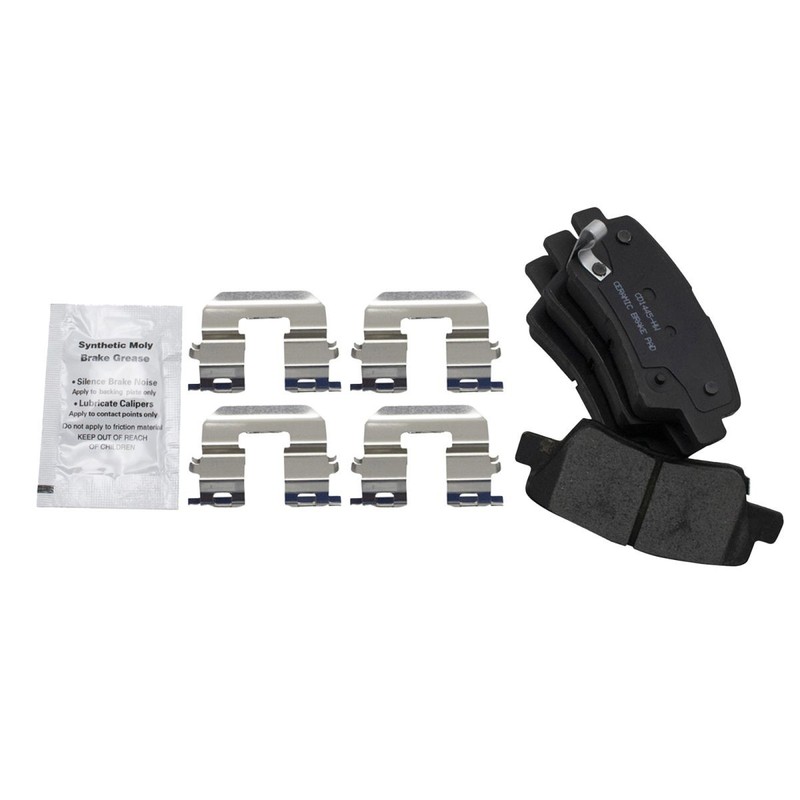 TRQ Rear Ceramic Disc Brake Pad Performance Rotor & Hardware Kit for Hyundai Kia gallery