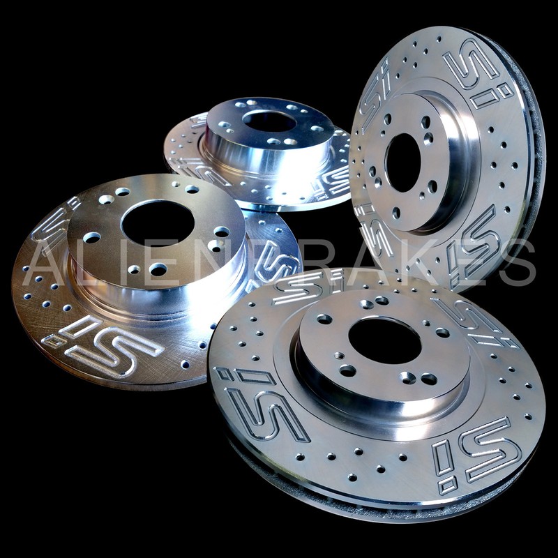 HON015SLX Civic Si 06-15 Custom Logo Si Set Front and Rear Rotors