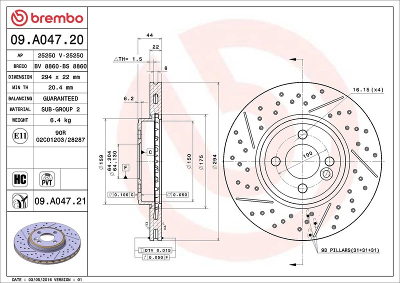 2x Brake Discs Pair Vented fits MINI CONVERTIBLE COOPER R57 2.0D Front 09 to 15 gallery