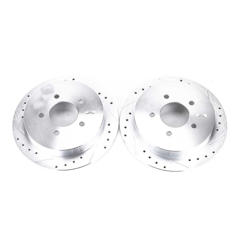 PowerStop Evolution Drilled Slotted Rotors Pair Rear For Ford F-150