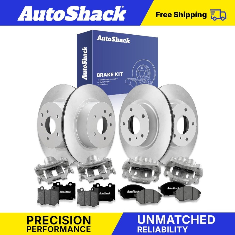 Front Rear Brake Rotors Premium Ceramic Pads Calipers for Nissan, 370Z 2010-2017