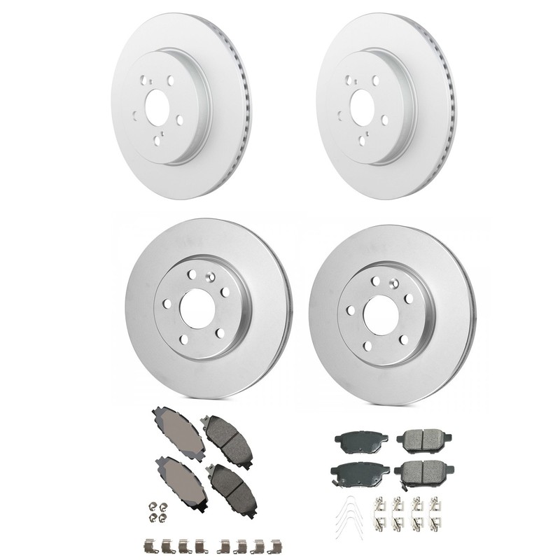 Bosch Front Rear Rotor Akebono ProACT Ceramic Brake Pad Kit for Prius Prime FWD