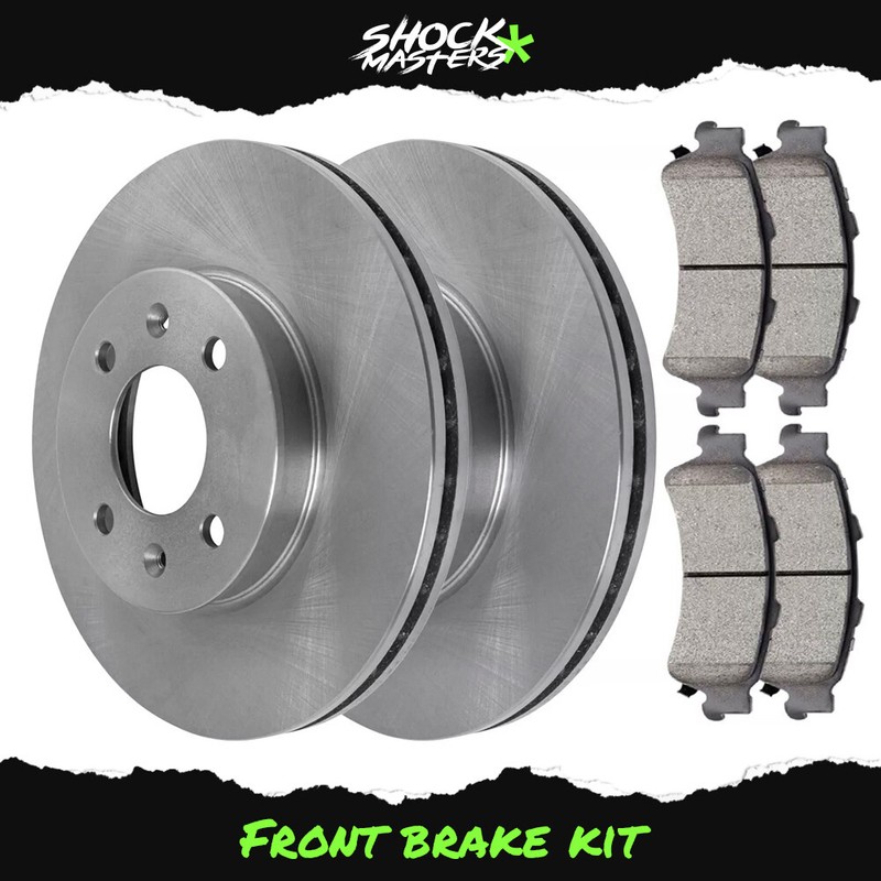 Front Brake Rotors & Ceramic Pads Set Kit for 2011-2019 Ford Fiesta