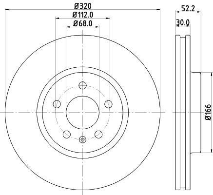 Hella Brake Disc Set Front 54600PRO For AUDI A5 Sportback OEM