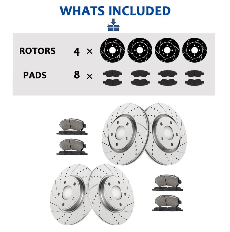 Front and Rear Brake Rotors Pads Kit fit for Dodge Journey 2012-2013 2014-2020 gallery