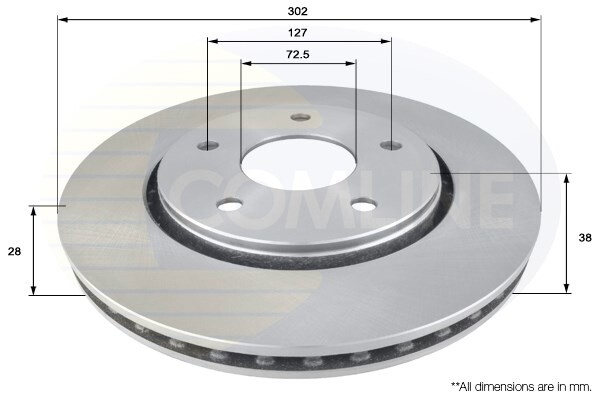 Brake Disc Front Comline Fits Chrysler Voyager Grand Dodge Journey #1 gallery