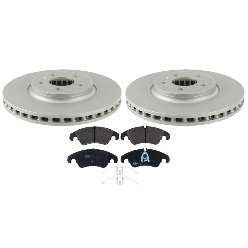 SHW OEM Front Brake Kit 320mm Rotors TRW Low-Met Pads for A4 A5 Quattro Q5 S4 S5