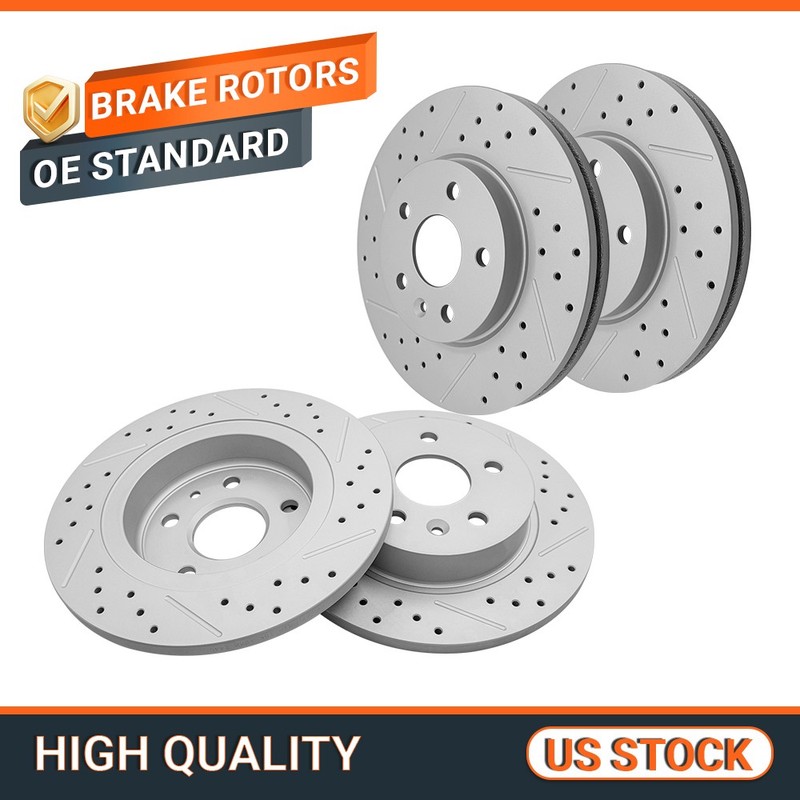 276mm Front + 268mm Rear Drilled Disc Brake Rotors for Chevy Cruze Limited Sonic