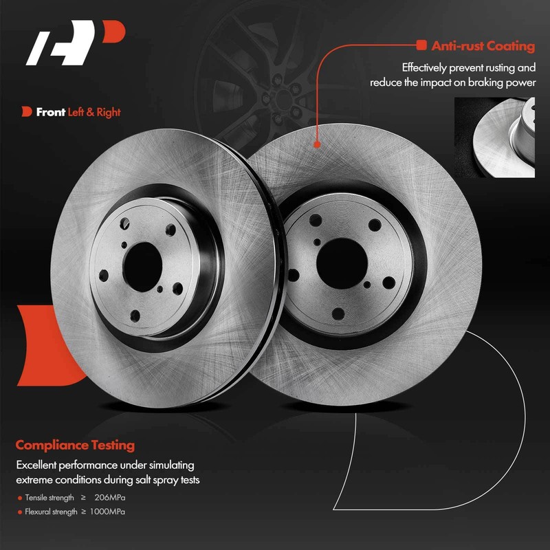 A-Premium Front Disc Brake Rotors & Ceramic Pad for Subaru Impreza 12-14 WRX STI gallery