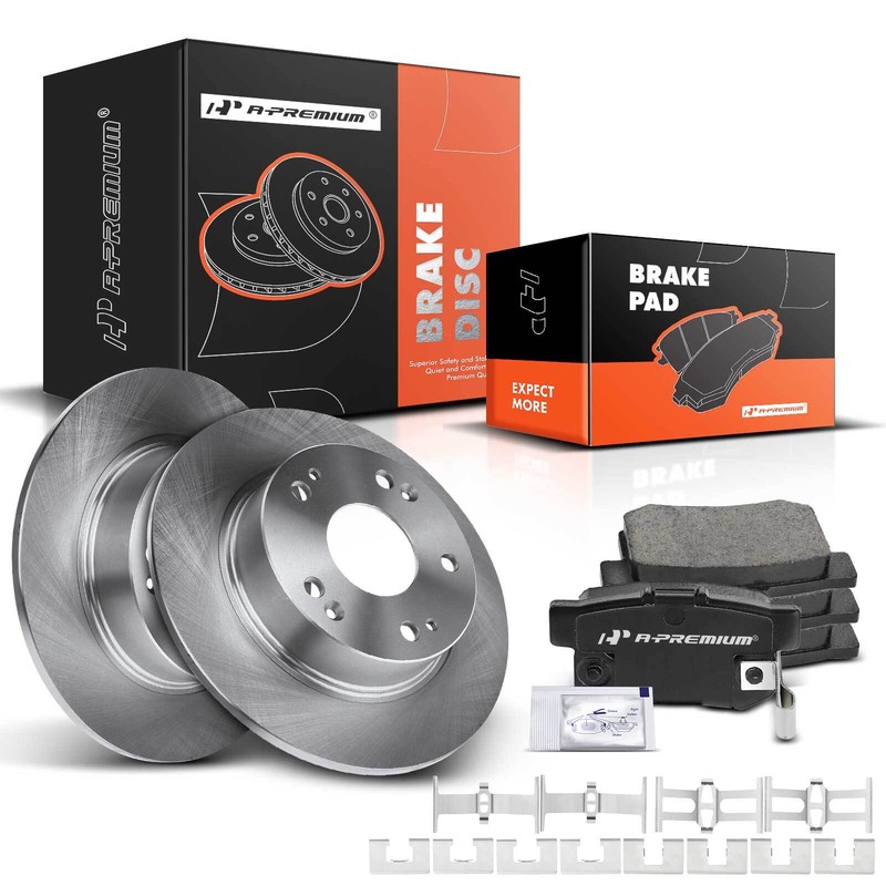 Disc Brake Rotors & Ceramic Brake Pads Rear for Honda Accord 2003-2007 Acura TSX