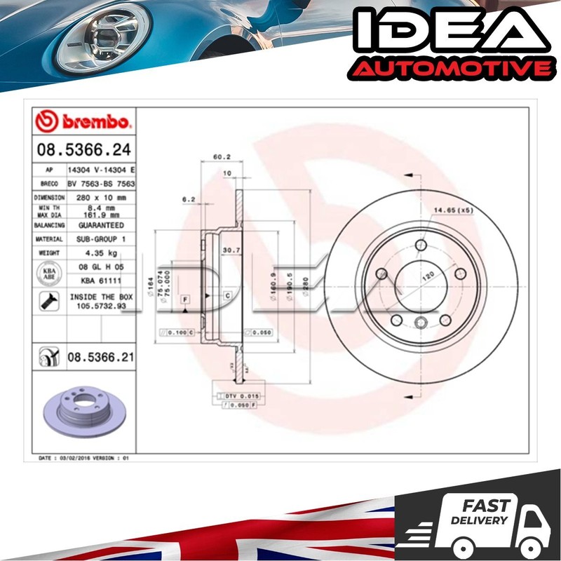 Brake Discs Rear Idea Fits BMW 3 Series 1990-2006 + Other Models