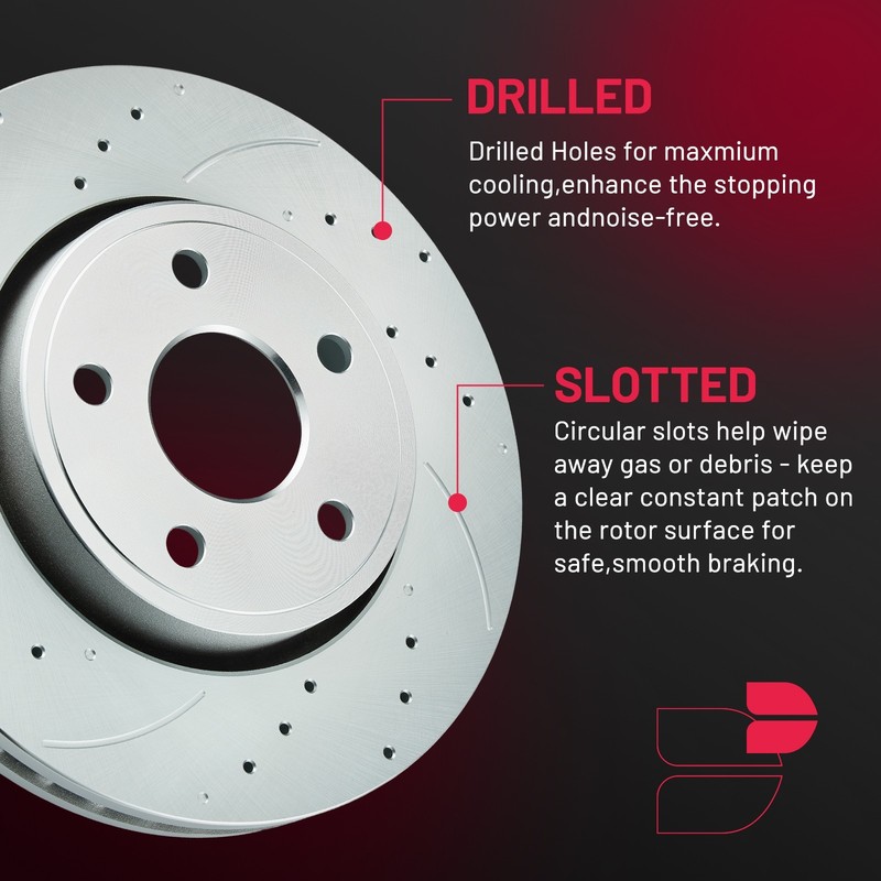 Front Rear Disc Brake Rotors Ceramic Pads Kit For 14-18 Jeep Grand Cherokee 3.0L gallery