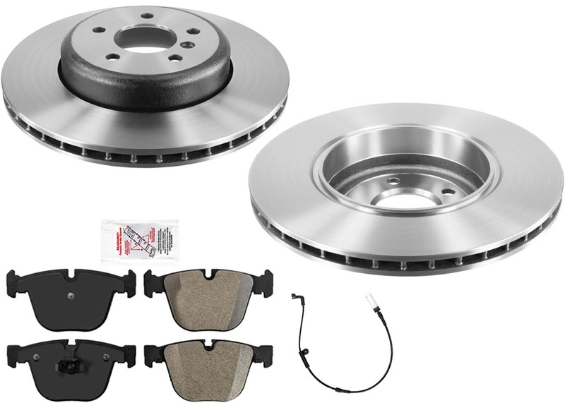 Performance Carbon Rear Brake Disc Rotors and Brake Pads Fits BMW 535i 2008-2010