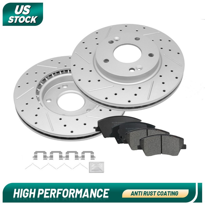 6PCS 280mm Front Disc Rotors Ceramic Brake Pads For 2017-19 2020 Hyundai Elantra