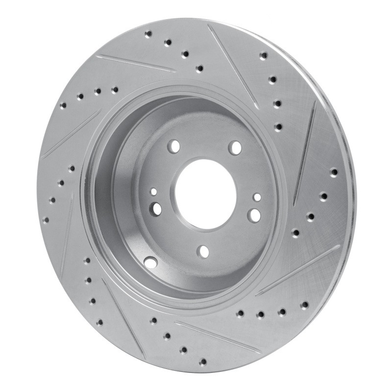 R1 Concepts Rear Left Drilled & Slotted Brake Rotor for Genesis G80 & Kia gallery