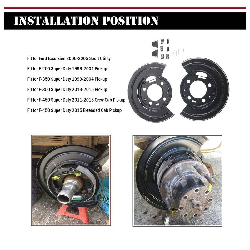 Pair Left & Right Brake Plates Dust Shield for Ford F-250 F-350 F-450 Super Duty gallery