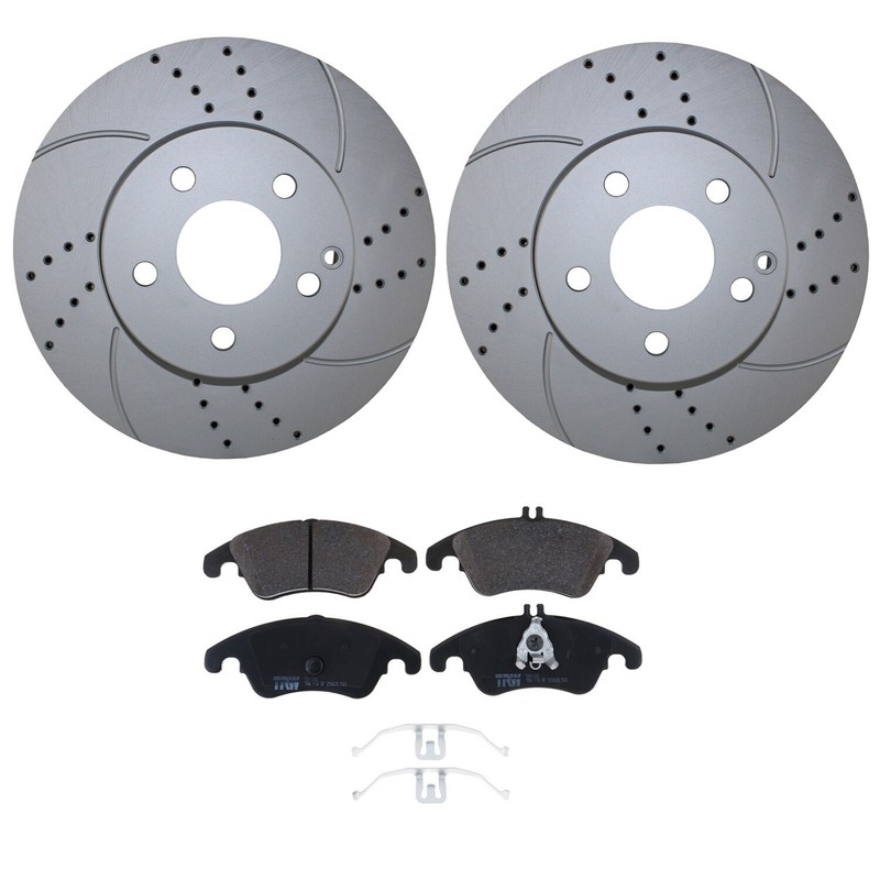 Front Brake Kit 295mm Drilled Disc Rotors TRW Pro Low-Met Pads For MB W204 W212 gallery